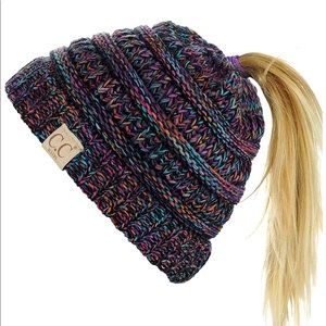 C.C Kids Beanie Messy Bun Ponytail Beanie